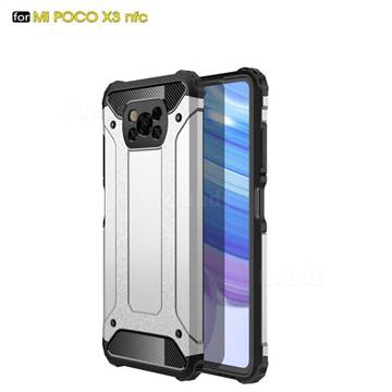 King Kong Armor Premium Shockproof Dual Layer Rugged Hard Cover for Mi Xiaomi Poco X3 NFC - White