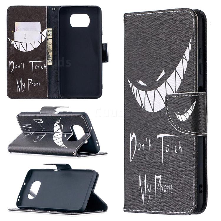 Crooked Grin Leather Wallet Case for Mi Xiaomi Poco X3 NFC