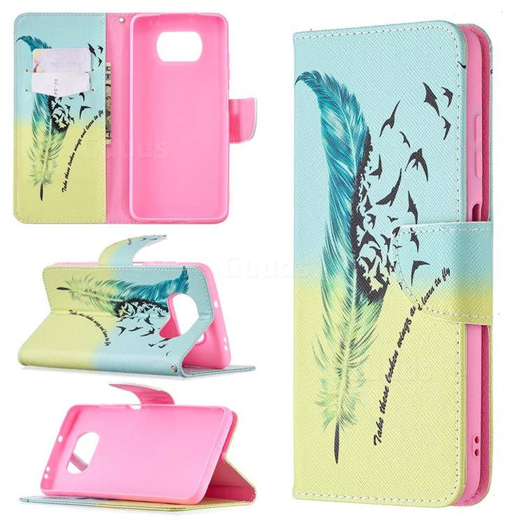 Feather Bird Leather Wallet Case for Mi Xiaomi Poco X3 NFC