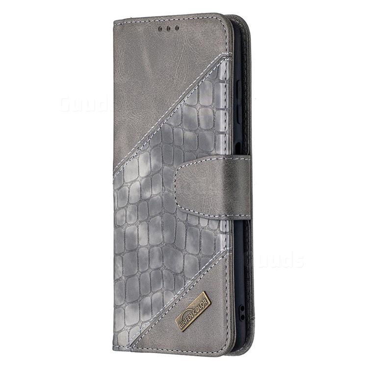 BinfenColor BF04 Color Block Stitching Crocodile Leather Case