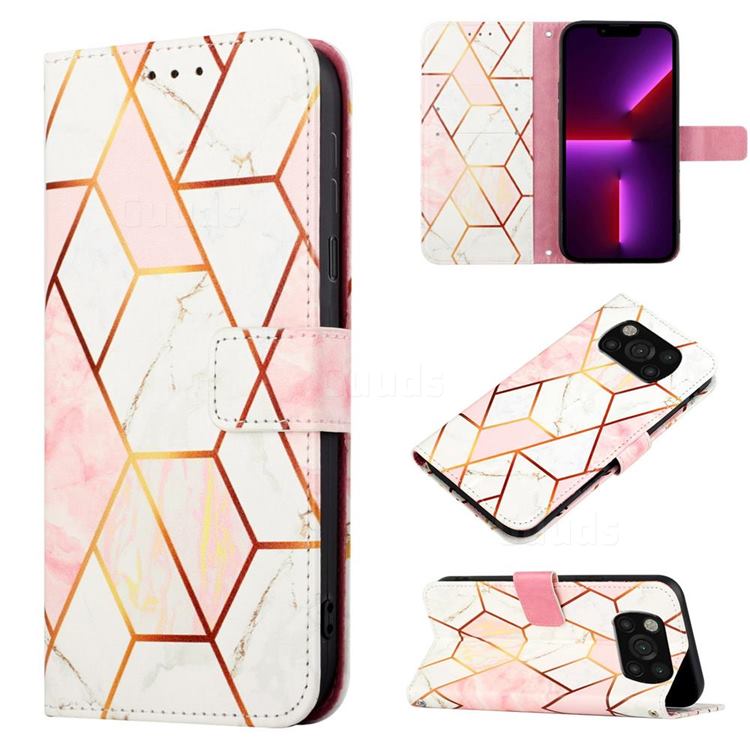 Pink White Marble Leather Wallet Protective Case for Mi Xiaomi Poco X3 NFC