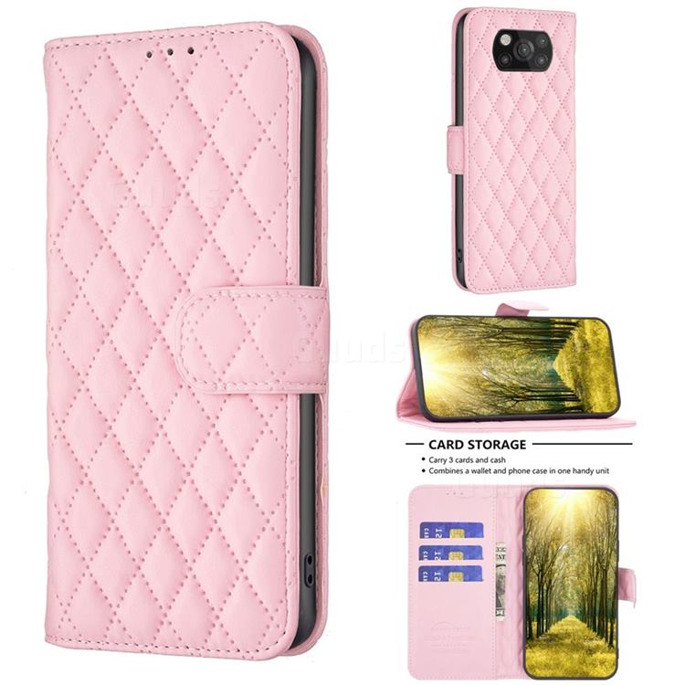 Binfen Color BF-14 Fragrance Protective Wallet Flip Cover for Mi Xiaomi Poco X3 NFC - Pink
