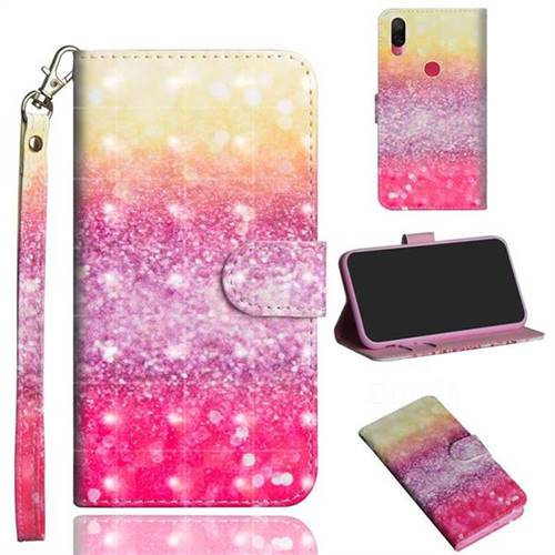 Gradient Rainbow 3D Painted Leather Wallet Case for Xiaomi Mi Play