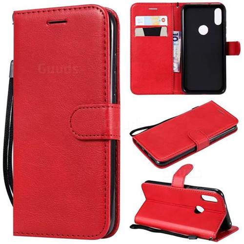 Retro Greek Classic Smooth PU Leather Wallet Phone Case for Xiaomi Mi Play - Red