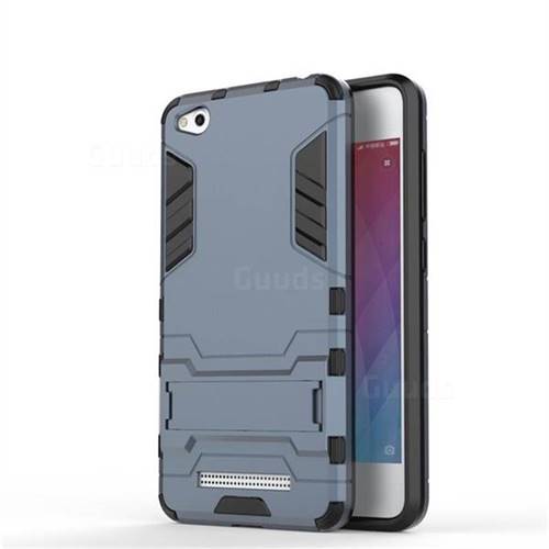 Armor Premium Tactical Grip Kickstand Shockproof Dual Layer Rugged Hard Cover for Xiaomi Redmi 4A - Navy