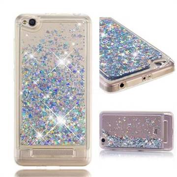 Dynamic Liquid Glitter Quicksand Sequins TPU Phone Case for Xiaomi Redmi 4A - Silver