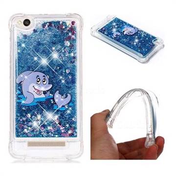 Happy Dolphin Dynamic Liquid Glitter Sand Quicksand Star TPU Case for Xiaomi Redmi 4A