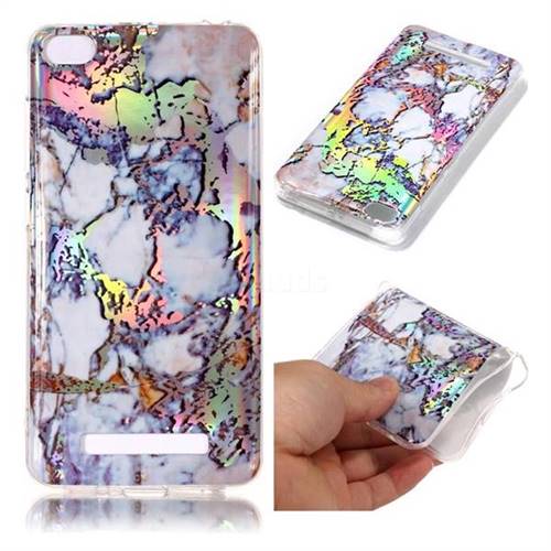 Gold Plating Marble Pattern Bright Color Laser Soft TPU Case for Xiaomi Redmi 4A