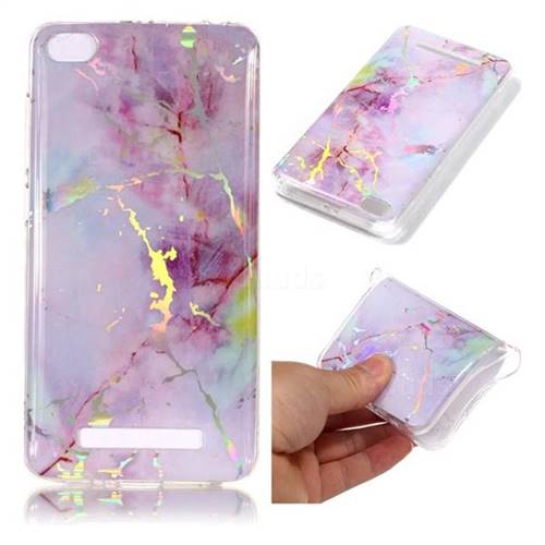 Pink Purple Marble Pattern Bright Color Laser Soft TPU Case for Xiaomi Redmi 4A