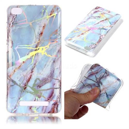Light Blue Marble Pattern Bright Color Laser Soft TPU Case for Xiaomi Redmi 4A