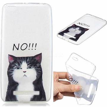 Cat Say No Clear Varnish Soft Phone Back Cover for Xiaomi Redmi 4A