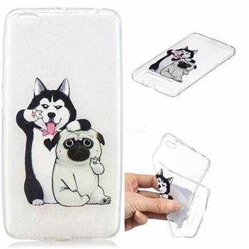 Selfie Dog Clear Varnish Soft Phone Back Cover for Xiaomi Redmi 4A