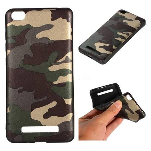 Camouflage Soft TPU Back Cover for Xiaomi Redmi 4A - Gold Green