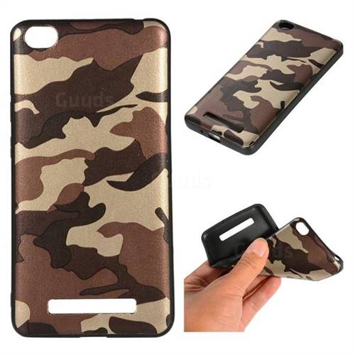 Camouflage Soft TPU Back Cover for Xiaomi Redmi 4A - Gold Coffee