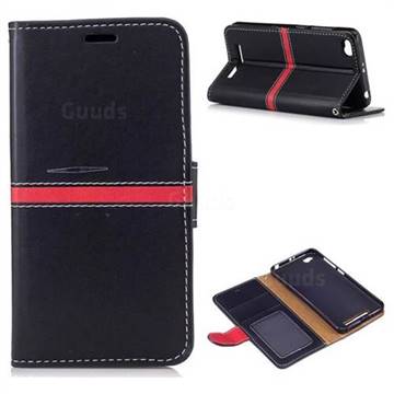 Luxury Elegant PU Leather Wallet Case for Xiaomi Redmi 4A - Black