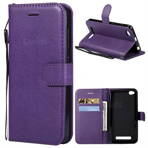 Retro Greek Classic Smooth PU Leather Wallet Phone Case for Xiaomi Redmi 4A - Purple
