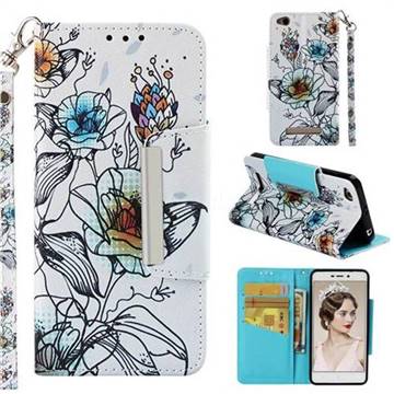 Fotus Flower Big Metal Buckle PU Leather Wallet Phone Case for Xiaomi Redmi 4A