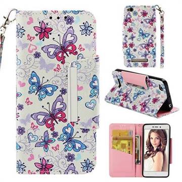 Colored Butterfly Big Metal Buckle PU Leather Wallet Phone Case for Xiaomi Redmi 4A
