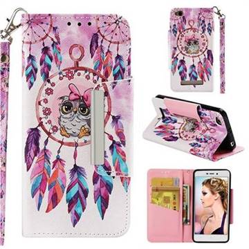 Owl Wind Chimes Big Metal Buckle PU Leather Wallet Phone Case for Xiaomi Redmi 4A
