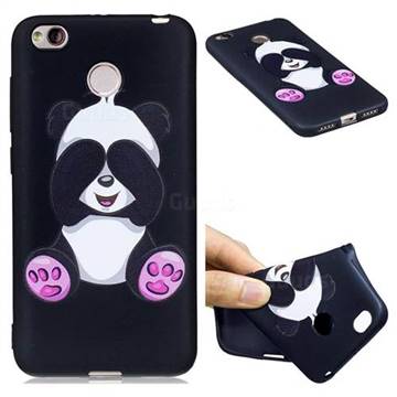 Lovely Panda 3D Embossed Relief Black Soft Back Cover for Xiaomi Redmi 4 (4X)