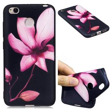 Lotus Flower 3D Embossed Relief Black Soft Back Cover for Xiaomi Redmi 4 (4X)