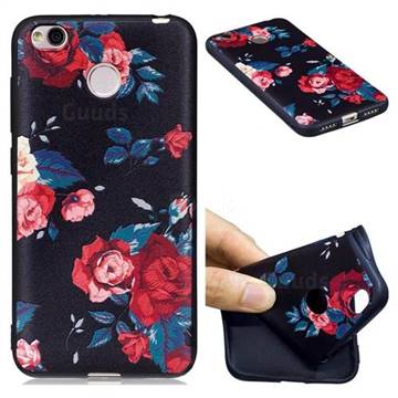 Safflower 3D Embossed Relief Black Soft Back Cover for Xiaomi Redmi 4 (4X)