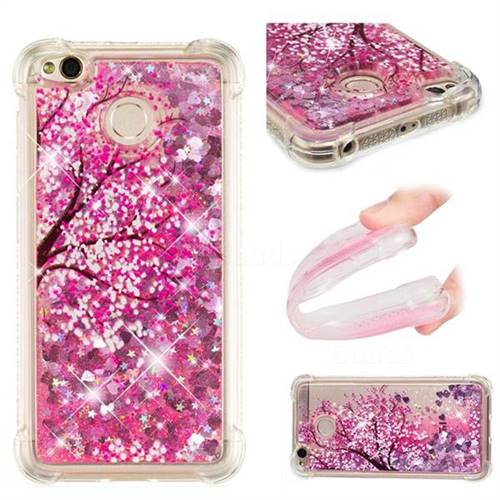 Pink Cherry Blossom Dynamic Liquid Glitter Sand Quicksand Star TPU Case for Xiaomi Redmi 4 (4X)