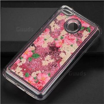 Rose Flower Glassy Glitter Quicksand Dynamic Liquid Soft Phone Case for Xiaomi Redmi 4 (4X)
