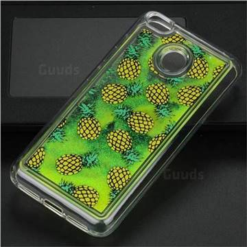 Pineapple Glassy Glitter Quicksand Dynamic Liquid Soft Phone Case for Xiaomi Redmi 4 (4X)