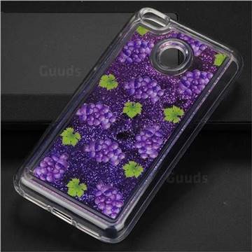 Purple Grape Glassy Glitter Quicksand Dynamic Liquid Soft Phone Case for Xiaomi Redmi 4 (4X)