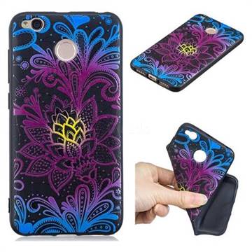 Colorful Lace 3D Embossed Relief Black TPU Cell Phone Back Cover for Xiaomi Redmi 4 (4X)