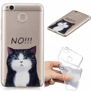 Cat Say No Clear Varnish Soft Phone Back Cover for Xiaomi Redmi 4 (4X)