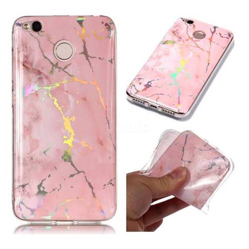 Powder Pink Marble Pattern Bright Color Laser Soft TPU Case for Xiaomi Redmi 4 (4X)