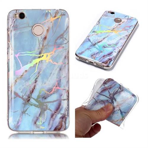 Light Blue Marble Pattern Bright Color Laser Soft TPU Case for Xiaomi Redmi 4 (4X)