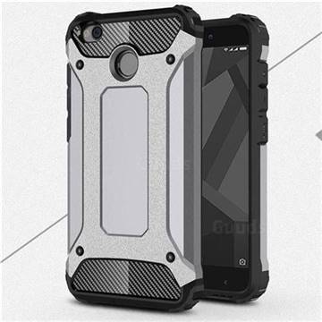 King Kong Armor Premium Shockproof Dual Layer Rugged Hard Cover for Xiaomi Redmi 4 (4X) - Silver Grey