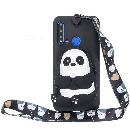 Cute Panda Neck Lanyard Zipper Wallet Silicone Case for Xiaomi Redmi 4 (4X)