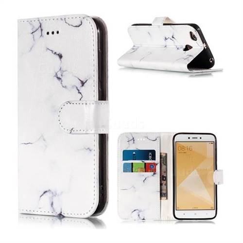 Soft White Marble PU Leather Wallet Case for Xiaomi Redmi 4 (4X)