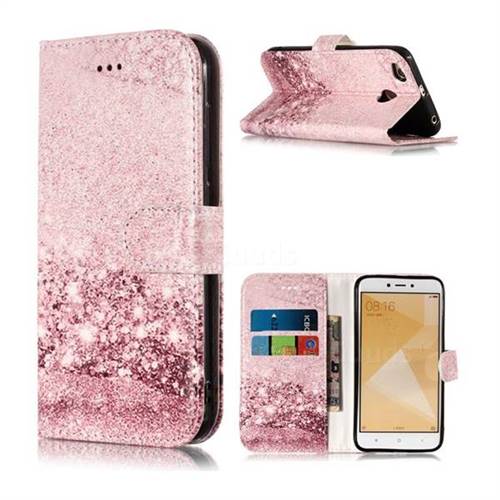 Glittering Rose Gold PU Leather Wallet Case for Xiaomi Redmi 4 (4X)