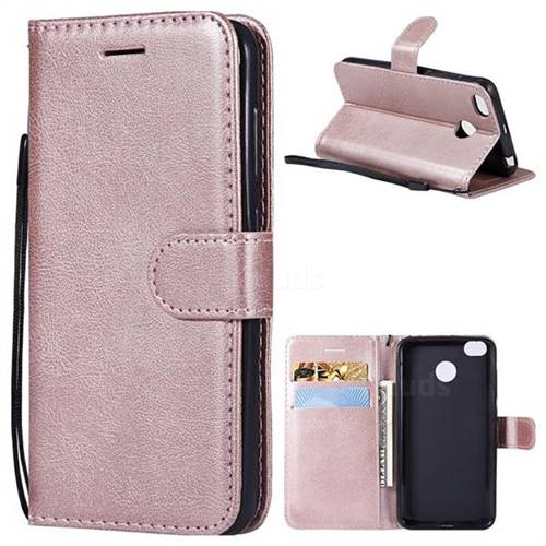 Retro Greek Classic Smooth PU Leather Wallet Phone Case for Xiaomi Redmi 4 (4X) - Rose Gold