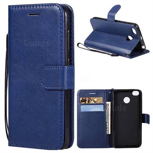 Retro Greek Classic Smooth PU Leather Wallet Phone Case for Xiaomi Redmi 4 (4X) - Blue
