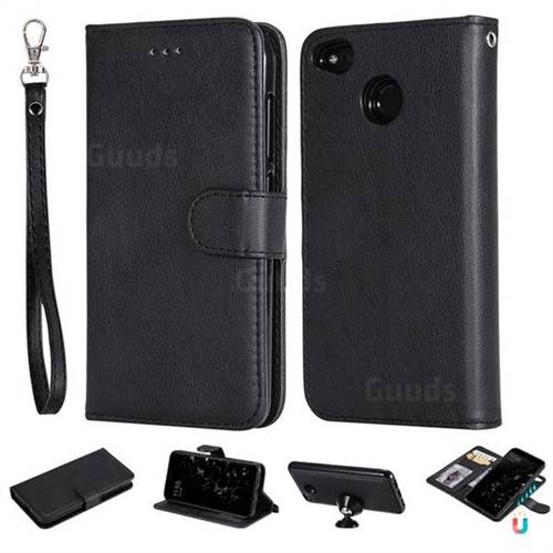 Retro Greek Detachable Magnetic PU Leather Wallet Phone Case for Xiaomi Redmi 4 (4X) - Black
