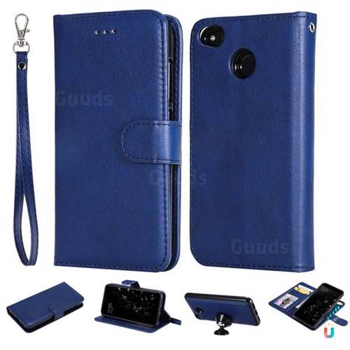 Retro Greek Detachable Magnetic PU Leather Wallet Phone Case for Xiaomi Redmi 4 (4X) - Blue