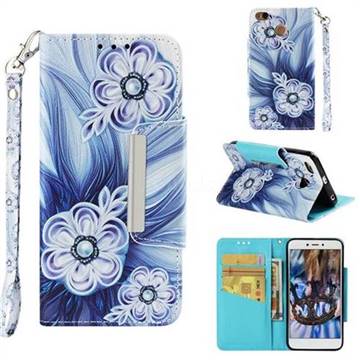 Button Flower Big Metal Buckle PU Leather Wallet Phone Case for Xiaomi Redmi 4 (4X)