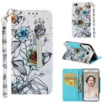 Fotus Flower Big Metal Buckle PU Leather Wallet Phone Case for Xiaomi Redmi 4 (4X)