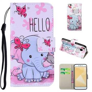 Butterfly Elephant PU Leather Wallet Phone Case Cover for Xiaomi Redmi 4 (4X)