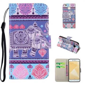 Totem Elephant PU Leather Wallet Phone Case Cover for Xiaomi Redmi 4 (4X)