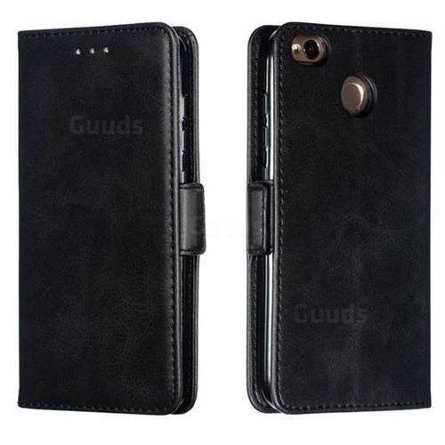 Retro Classic Calf Pattern Leather Wallet Phone Case for Xiaomi Redmi 4 (4X) - Black