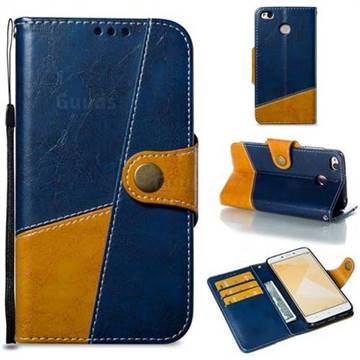 Retro Magnetic Stitching Wallet Flip Cover for Xiaomi Redmi 4 (4X) - Blue