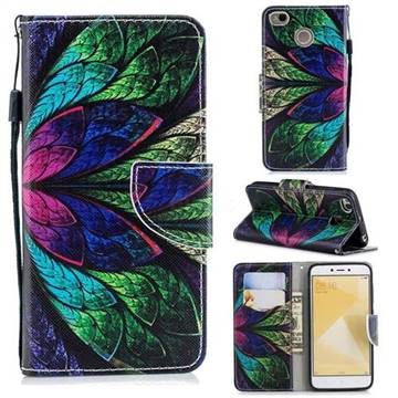 Colorful Leaves Leather Wallet Case for Xiaomi Redmi 4 (4X)