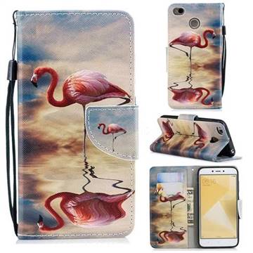 Reflection Flamingo Leather Wallet Case for Xiaomi Redmi 4 (4X)
